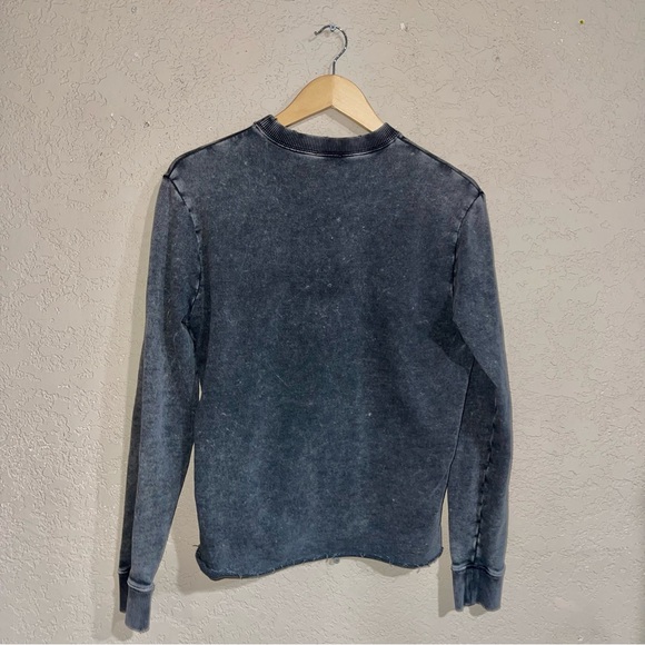 Saint Laurent | Charcoal Washed Out Cotton Frayed Sweatshirt Size: Small - Picture 7 of 7